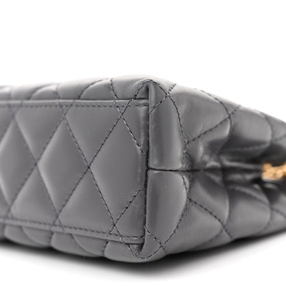 Chanel Shiny Aged Calfskin Quilted Nano Kelly Shopper Grey 10 of 12