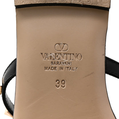 Valentino Garavani Calfskin Rockstud Slide Sandals 39 Black 7 of 9