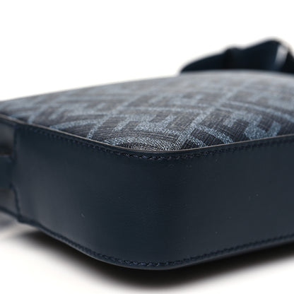 Fendi Glazed Fabric Vitello Liberty FF 1974 Diagonal Camera Case Navy 9 of 10