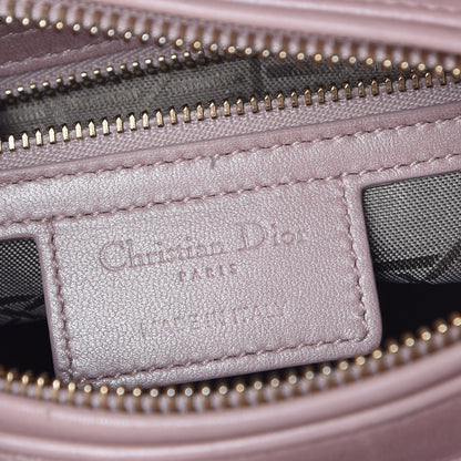 Christian Dior Pearly Lambskin Cannage Medium Lady Dior Lotus 6 of 12