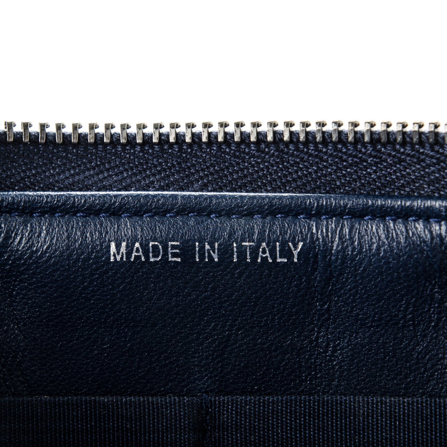 Lambskin Quilted Small Zipped Boy Clutch Navy