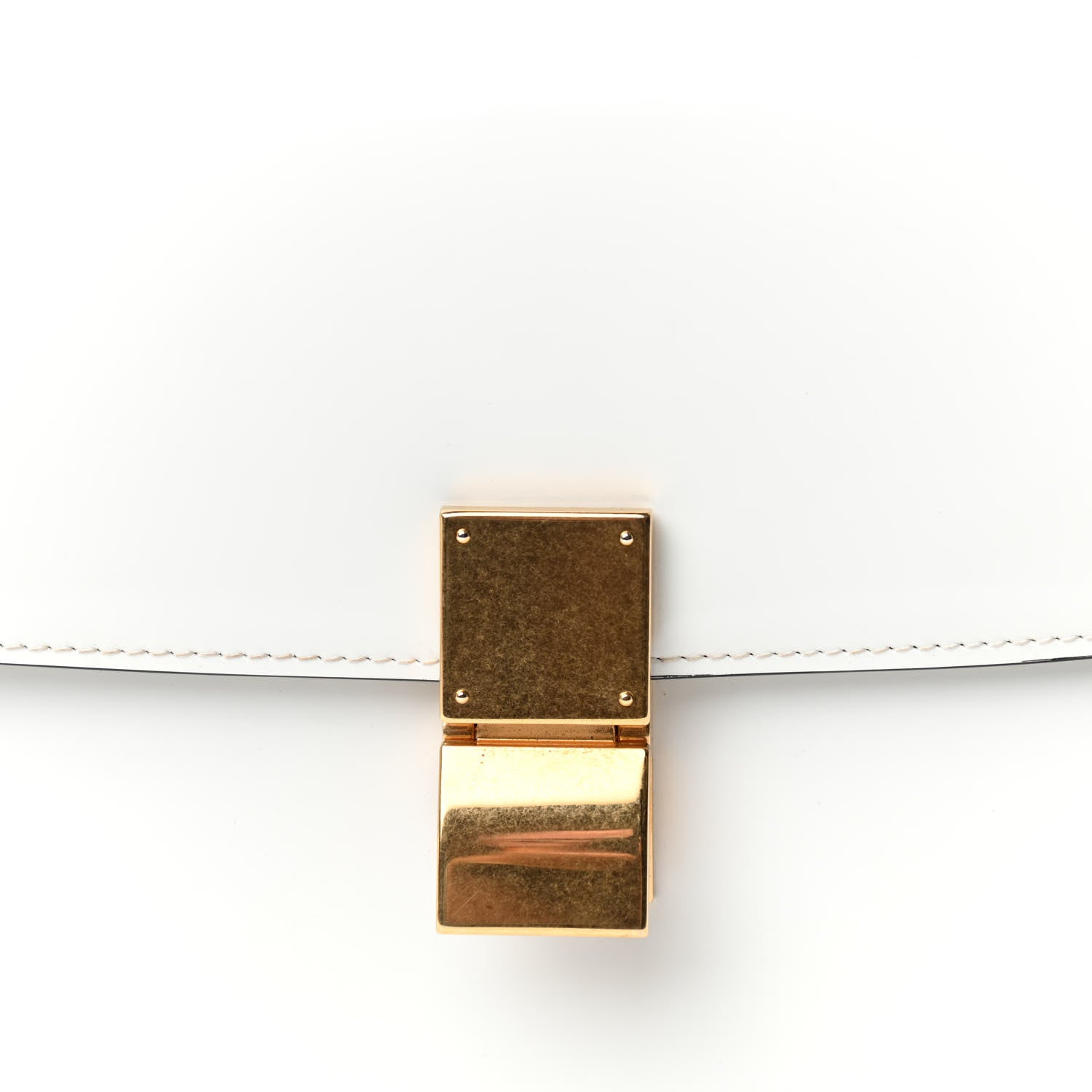 Celine Spazzolato Calfskin Medium Classic Box Flap Bag White 10 of 10