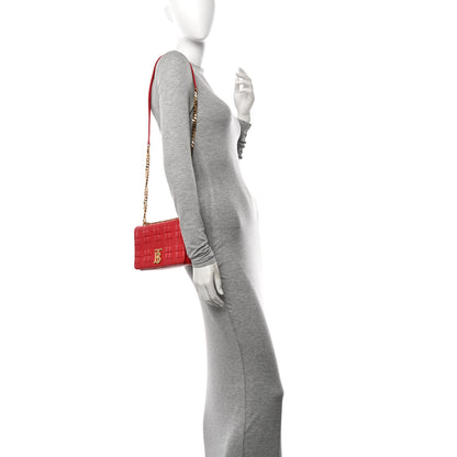 Burberry Lambskin Quilted Small Lola Bag Bright Red 3 of 10