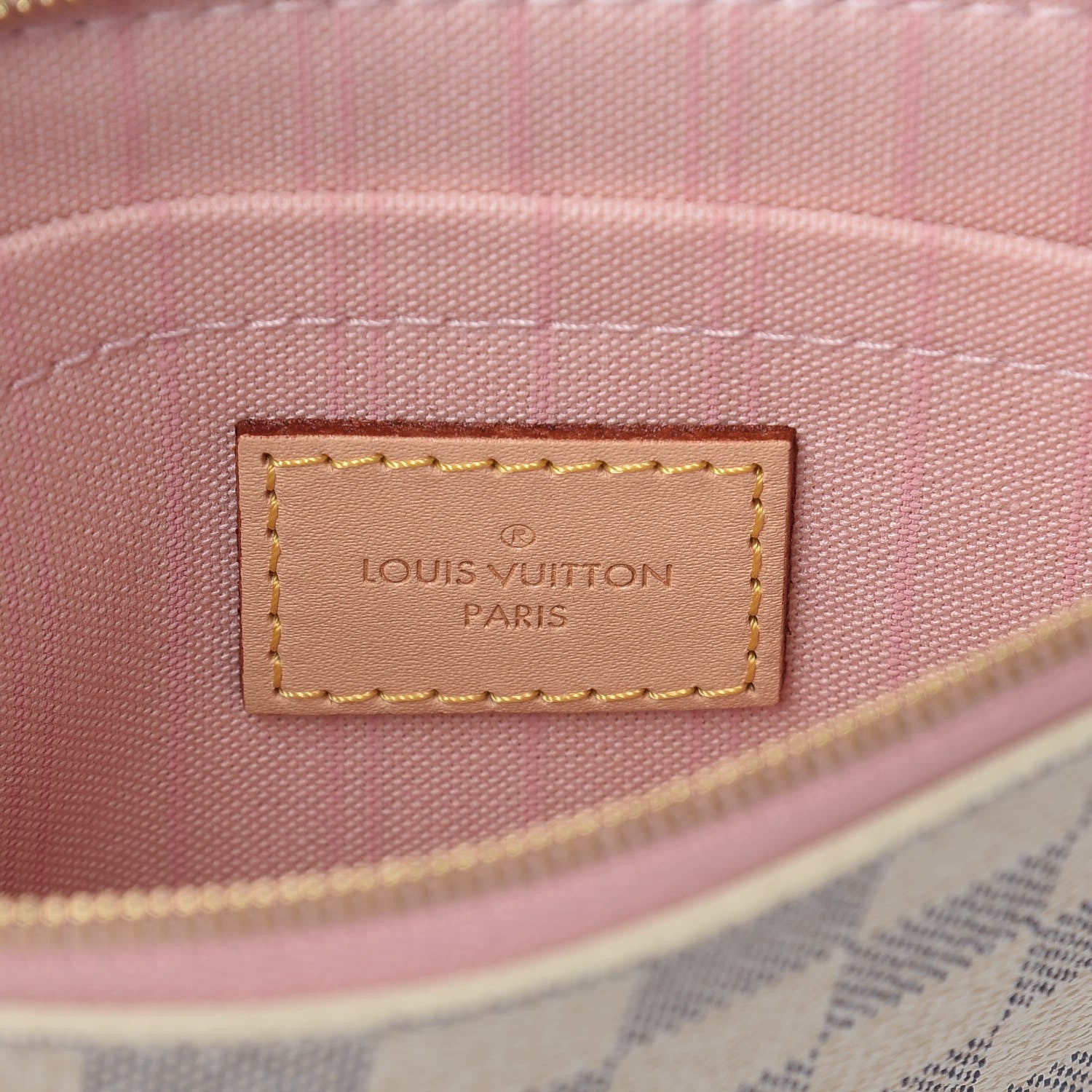 Louis Vuitton Damier Azur Neverfull MM GM Pochette Rose Ballerine 6 of 7