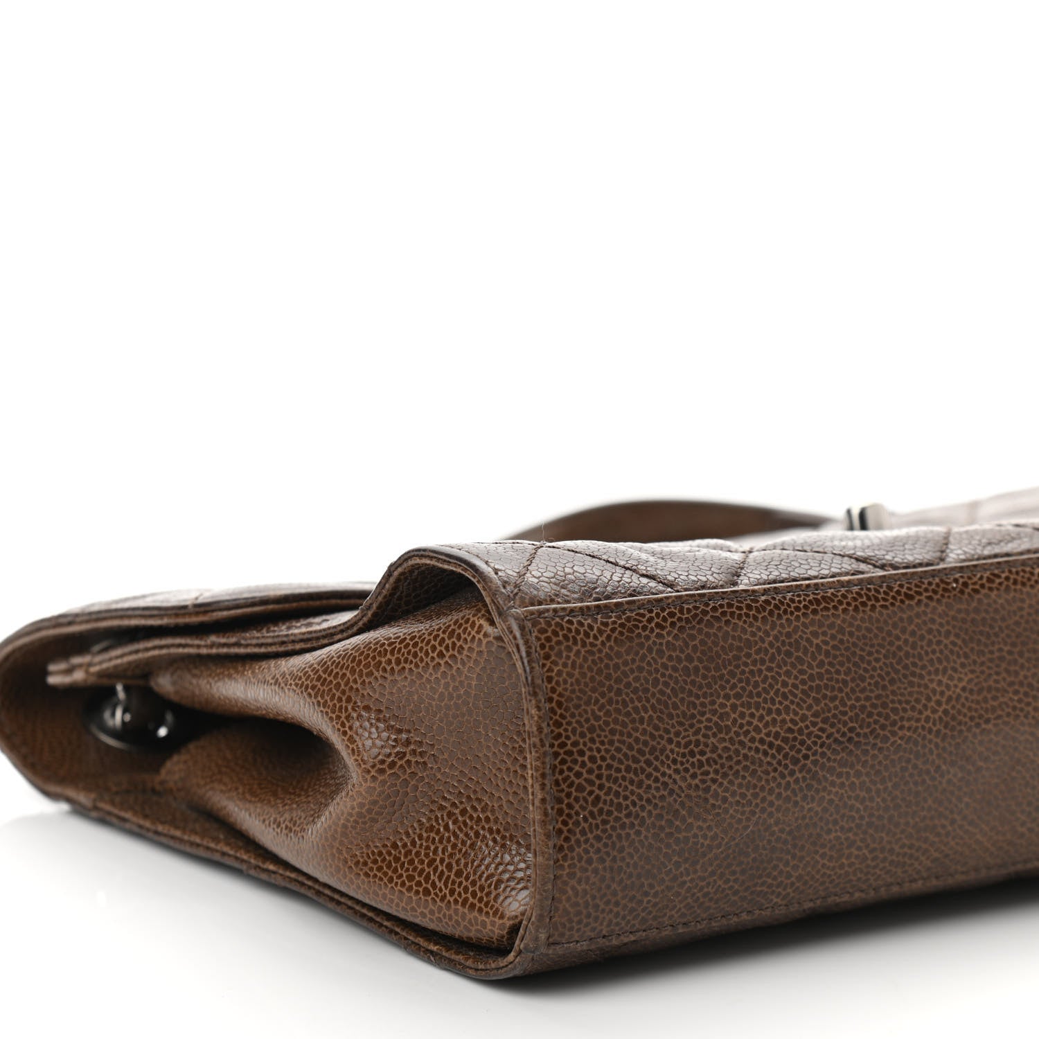 Chanel Crumpled Grained Calfskin Medium CC Crave Flap Brown 9 of 13