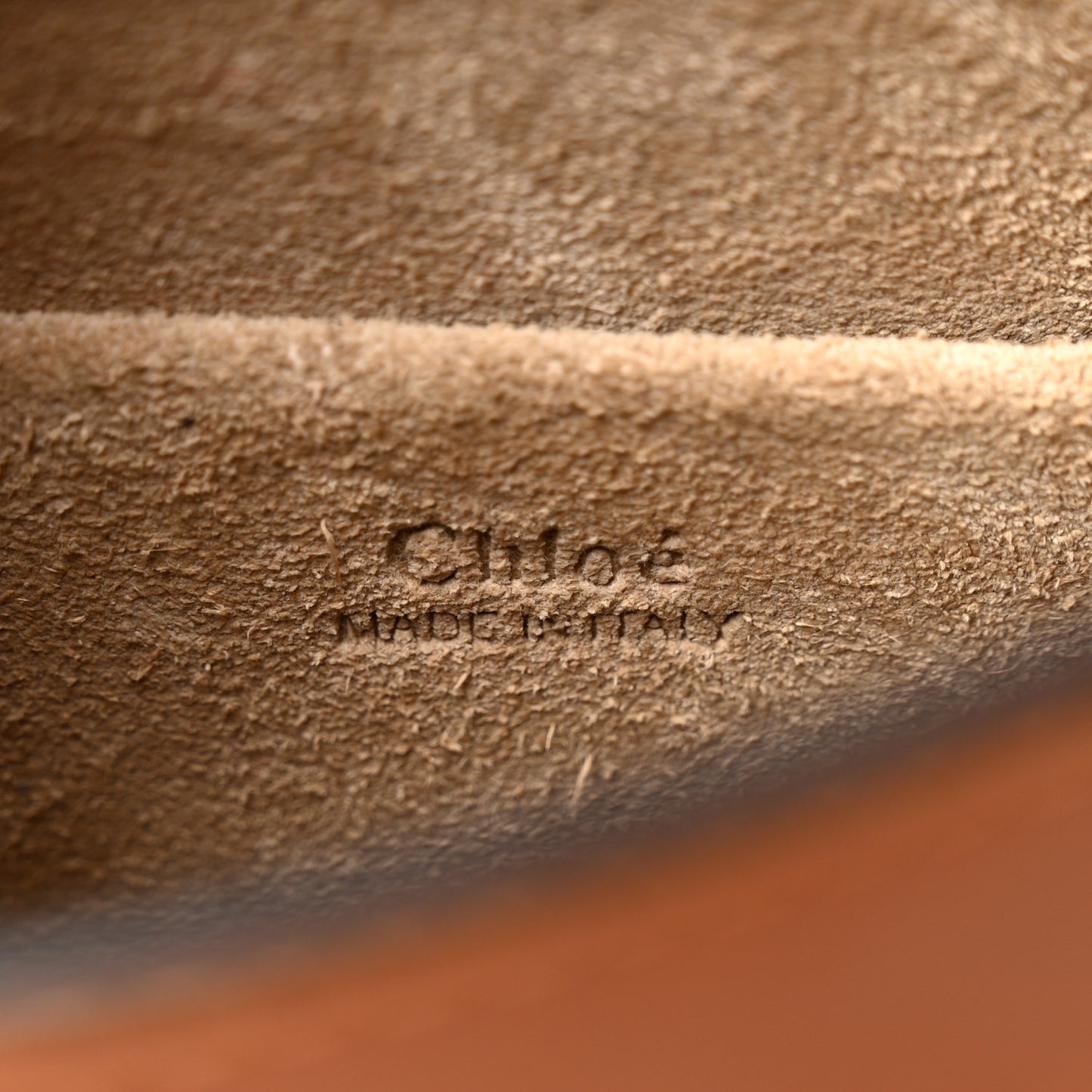 Calfskin Suede Medium Nile Bracelet Bag Caramel
