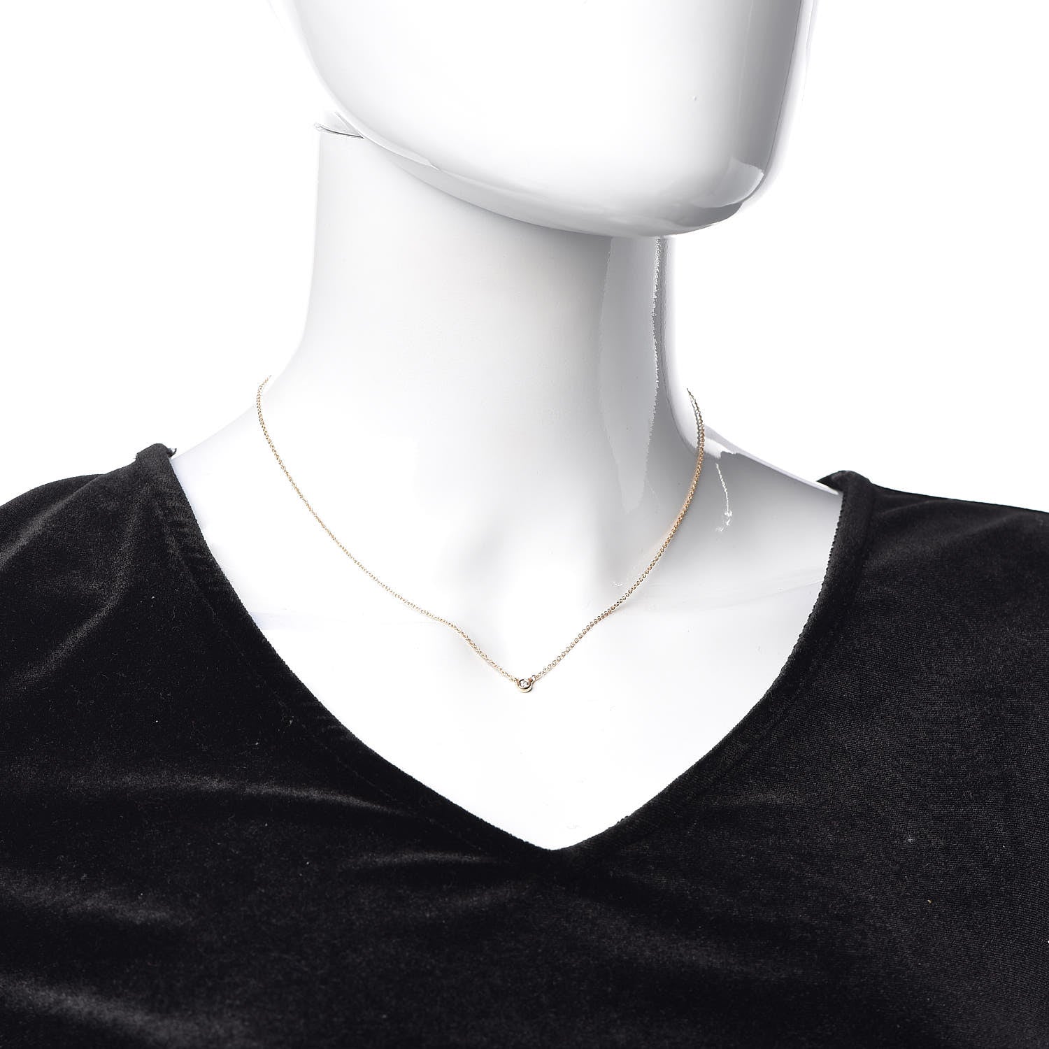 Tiffany 18K Rose Gold Diamond .03ct Elsa Peretti Diamonds by the Yard Pendant Necklace 2 of 8