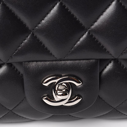 Chanel Lambskin Quilted Clutch With Chain Flap Black 12 of 13