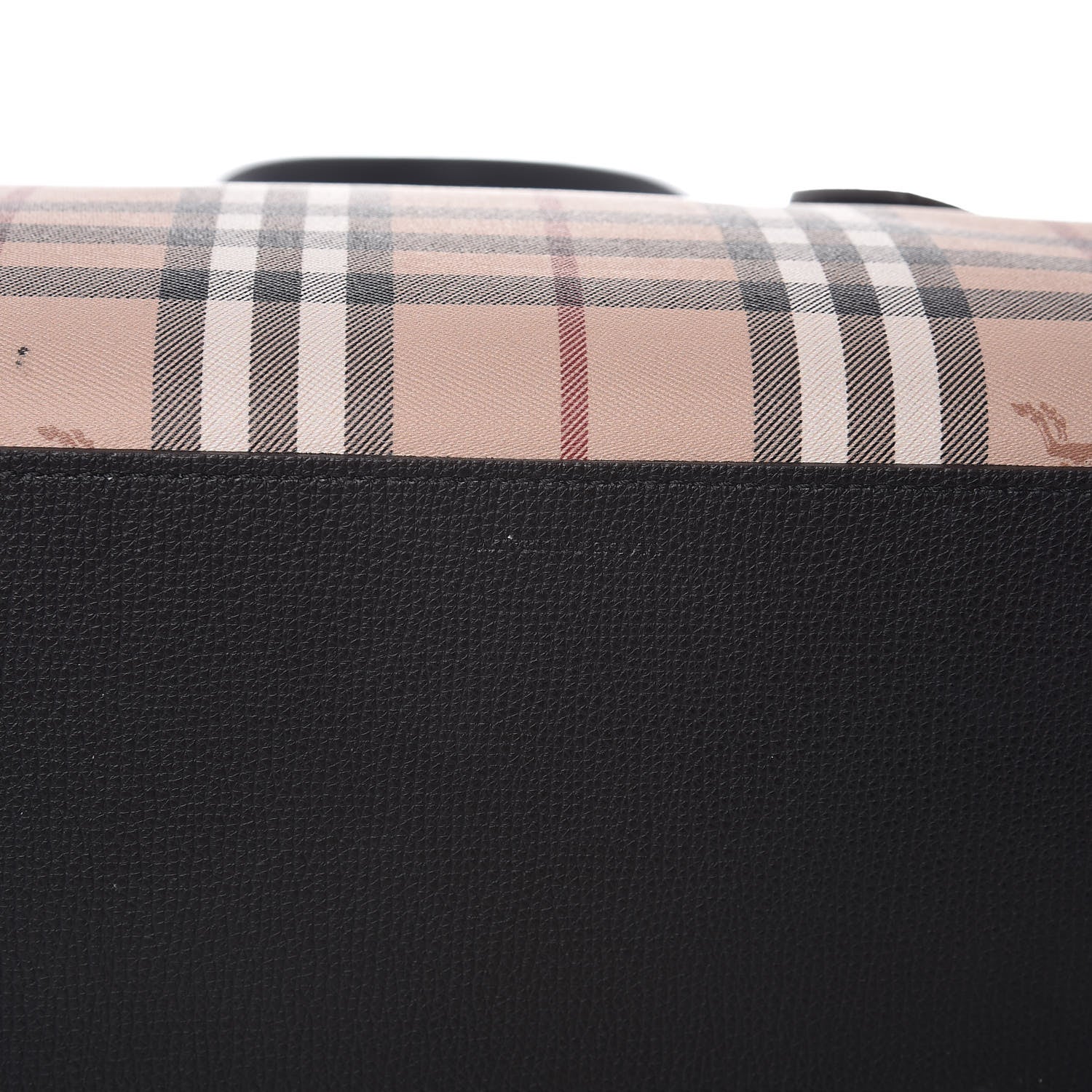 Burberry Grainy Calfskin Haymarket Check Medium Reversible Tote Black 17 of 30