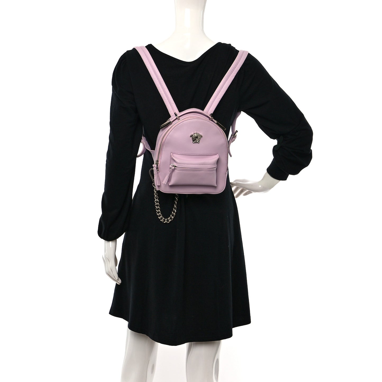 Calfskin Palazzo Medusa Backpack Light Pink