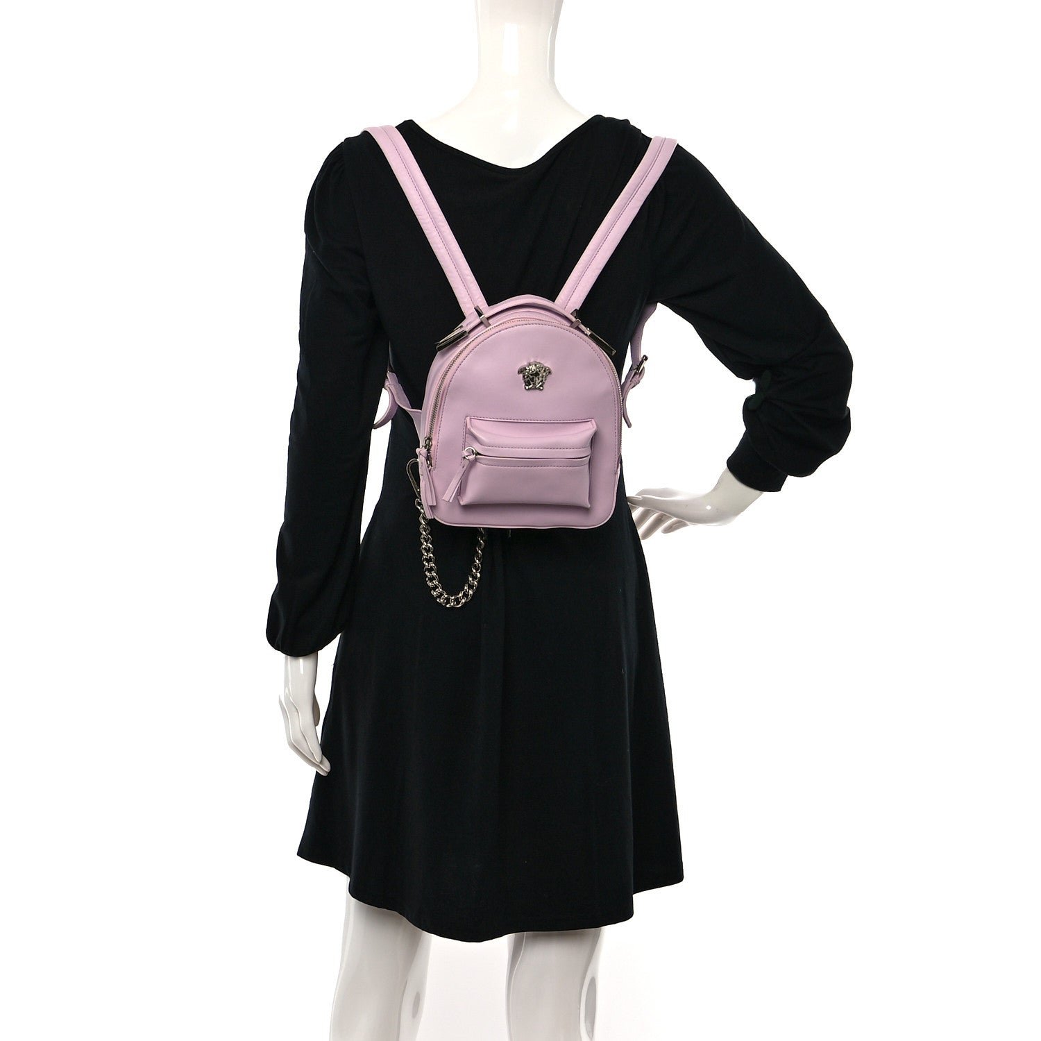 Versace Calfskin Palazzo Medusa Backpack Light Pink 2 of 11