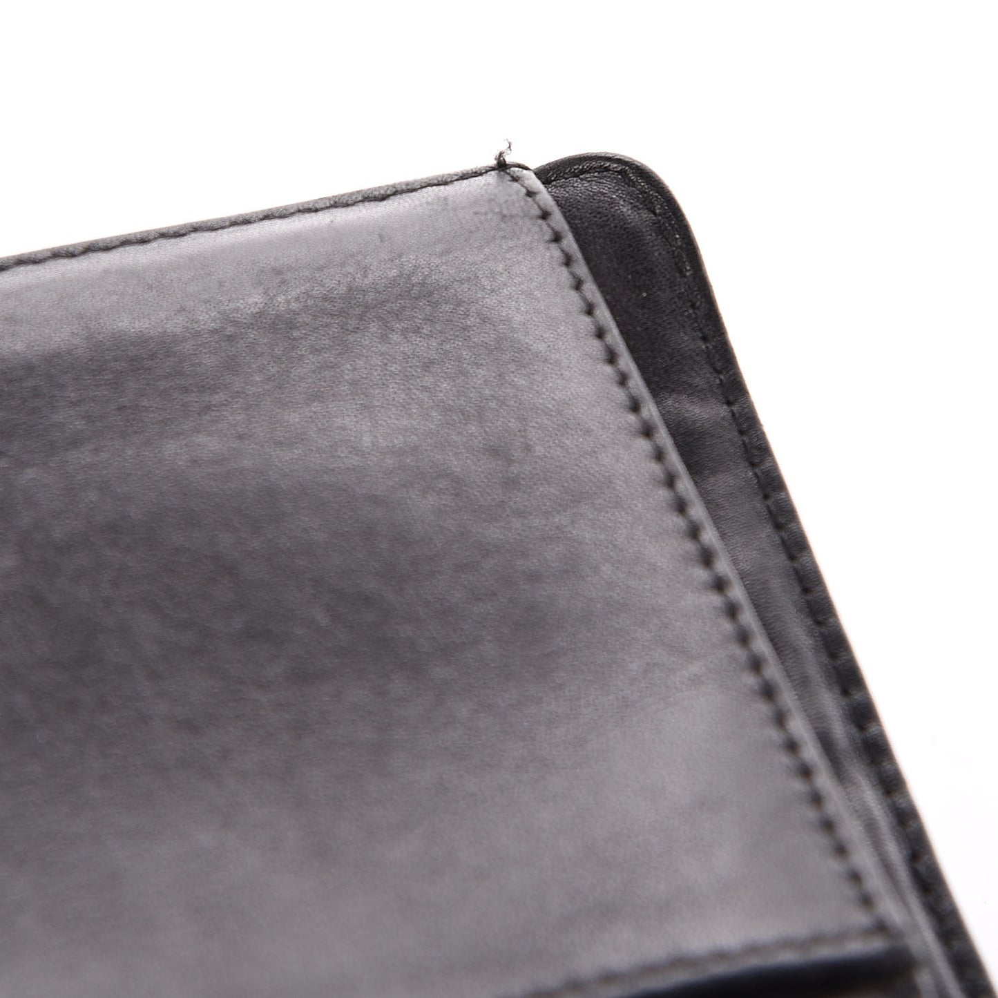 Lambskin Embossed Logo Yen Wallet Black