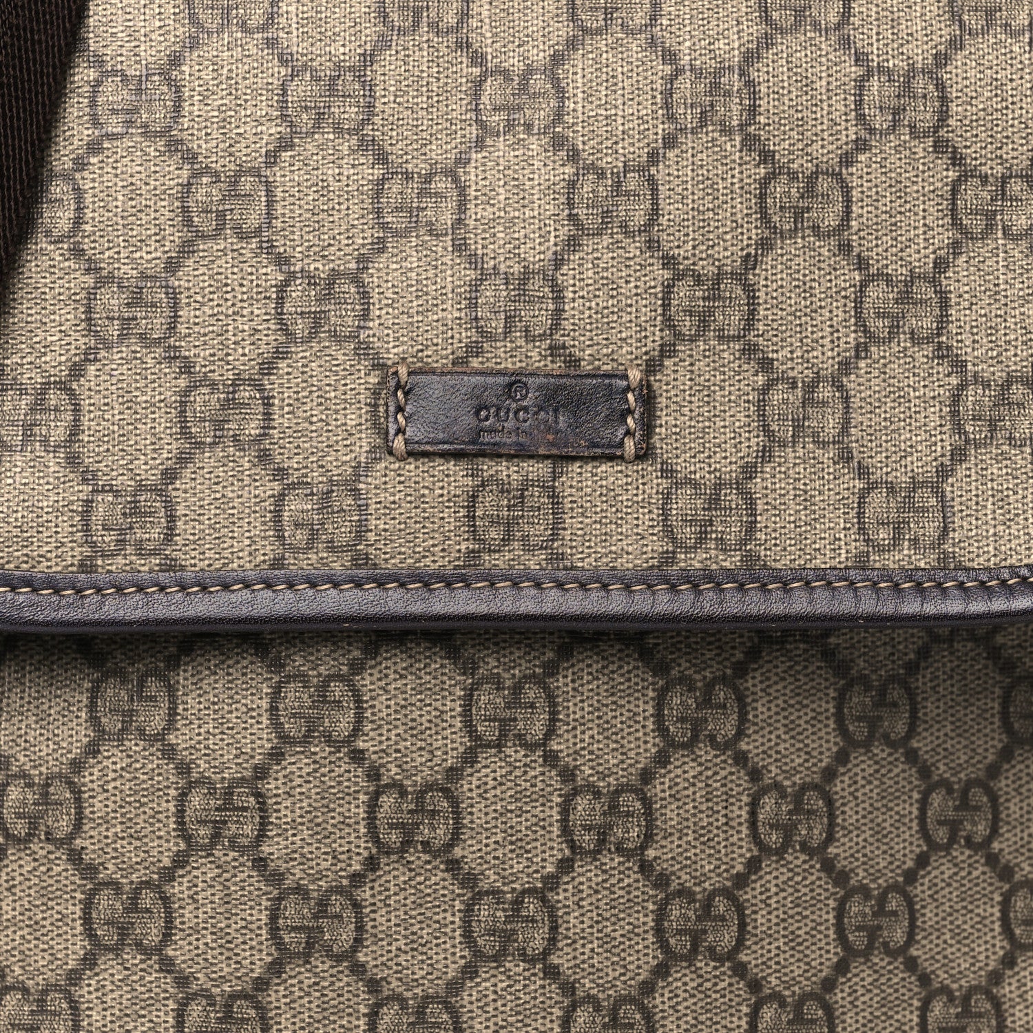 Gucci GG Plus Monogram Small Flap Messenger Bag Beige Dark Brown 7 of 10