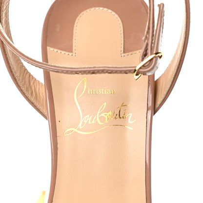 Christian Louboutin Patent Galva Lipqueen 100 Sandals 38.5 Nude Gold 7 of 7