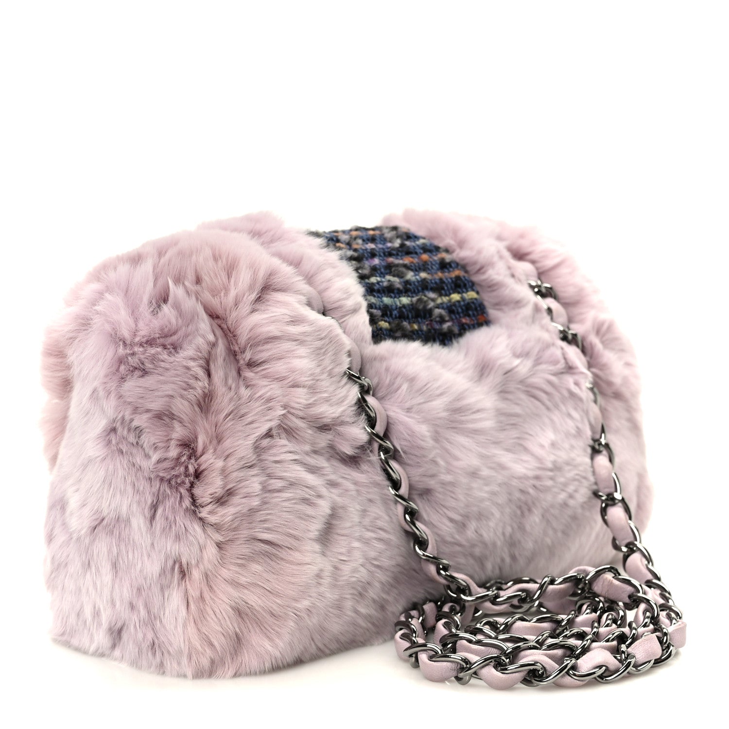 Chanel Rabbit Fur Tweed Small Fantasy Flap Lilac 3 of 12