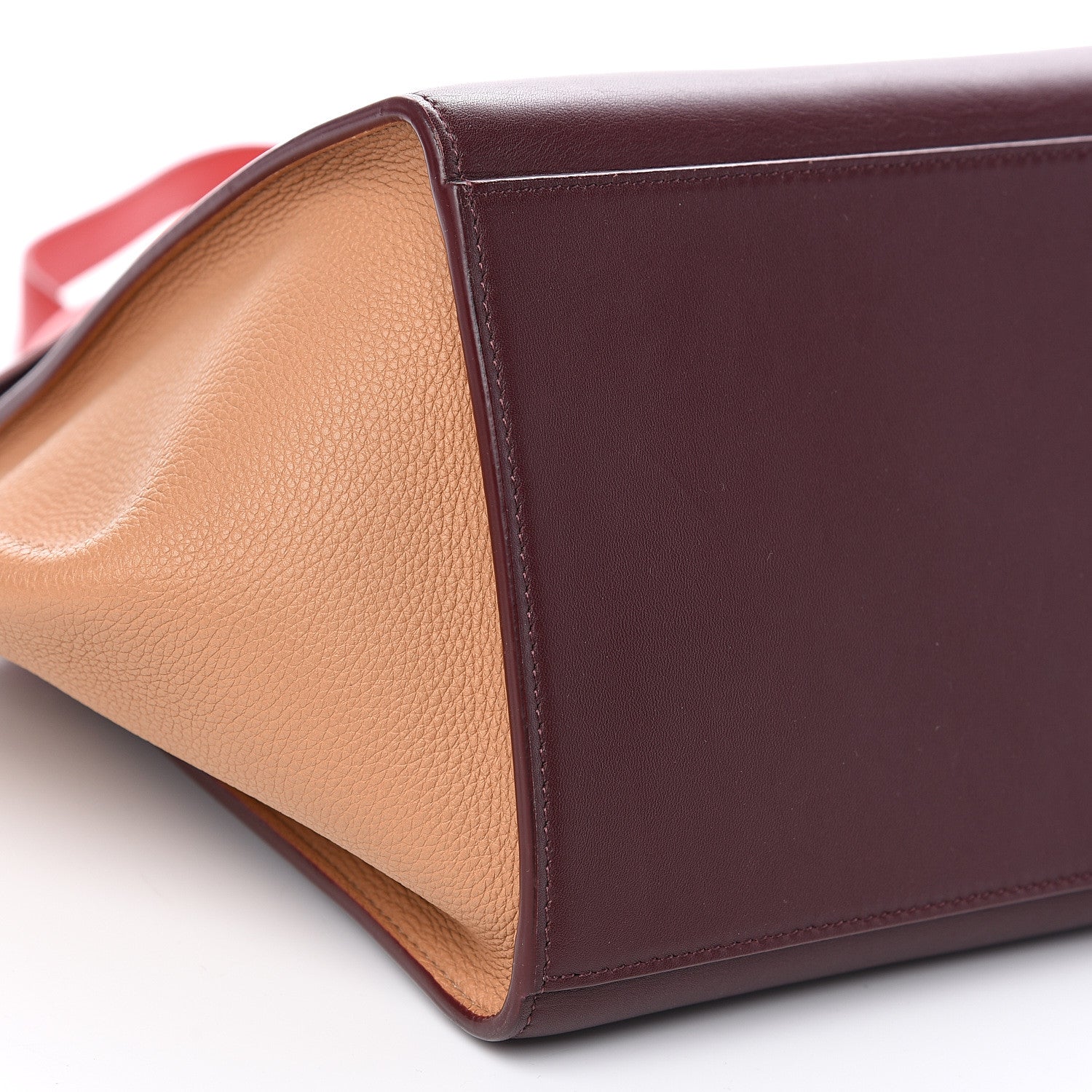 Celine Satin Baby Grained Calfskin Small Tri-Color Trapeze Carmin 12 of 13