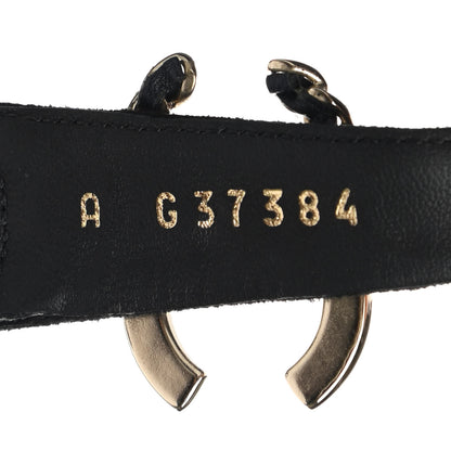 Chanel Suede CC Thong Sandals 38 Black 7 of 8