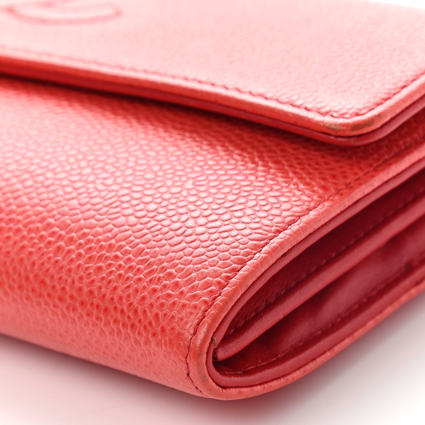 Caviar Timeless CC Large Flap Wallet Light Red
