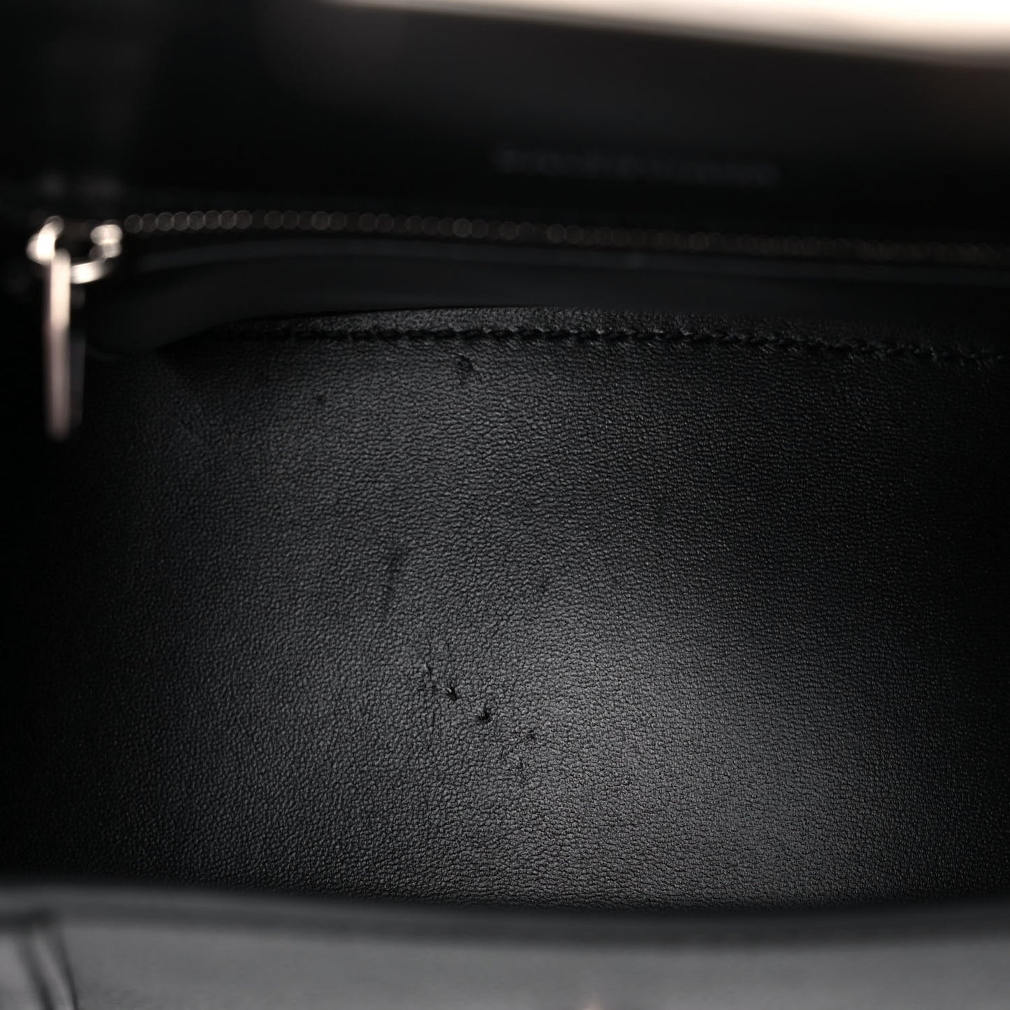 Grained Calfskin Small Hourglass Top Handle Bag Black