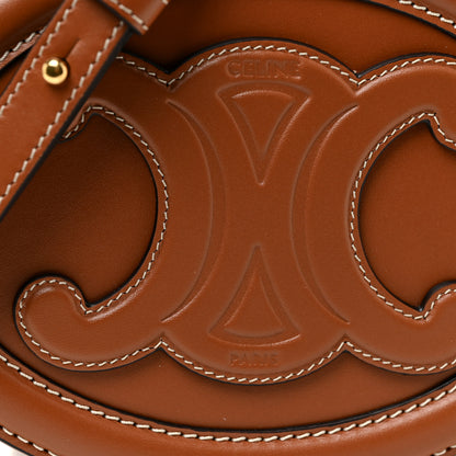 Celine Smooth Calfskin Cuir Small Triomphe Oval Crossbody Purse Tan 6 of 9