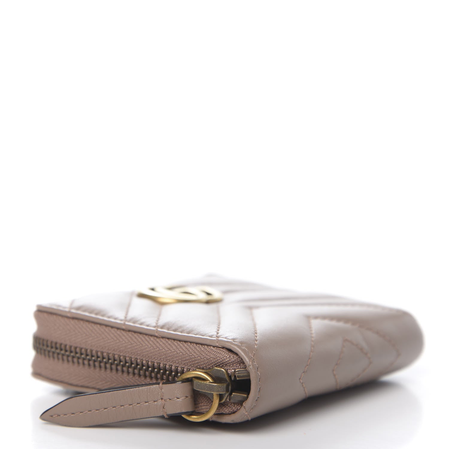 Gucci Calfskin Matelasse Small Marmont 2.0 Zip Wallet Porcelain Rose 4 of 6