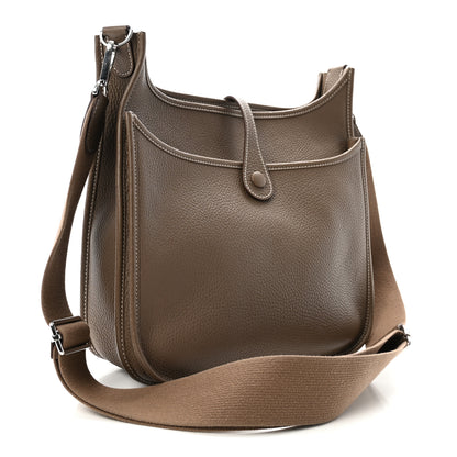 Hermes Taurillon Clemence EVELYNE III PM Etoupe 3 of 10