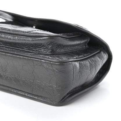 Saint Laurent Crinkled Calfskin Matelasse Monogram Baby Niki Chain Satchel Storm 7 of 11