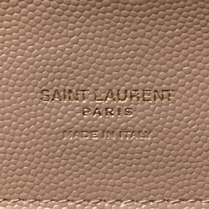 Saint Laurent Grain De Poudre Matelasse Chevron Monogram Envelope Clutch Dark Beige 6 of 8