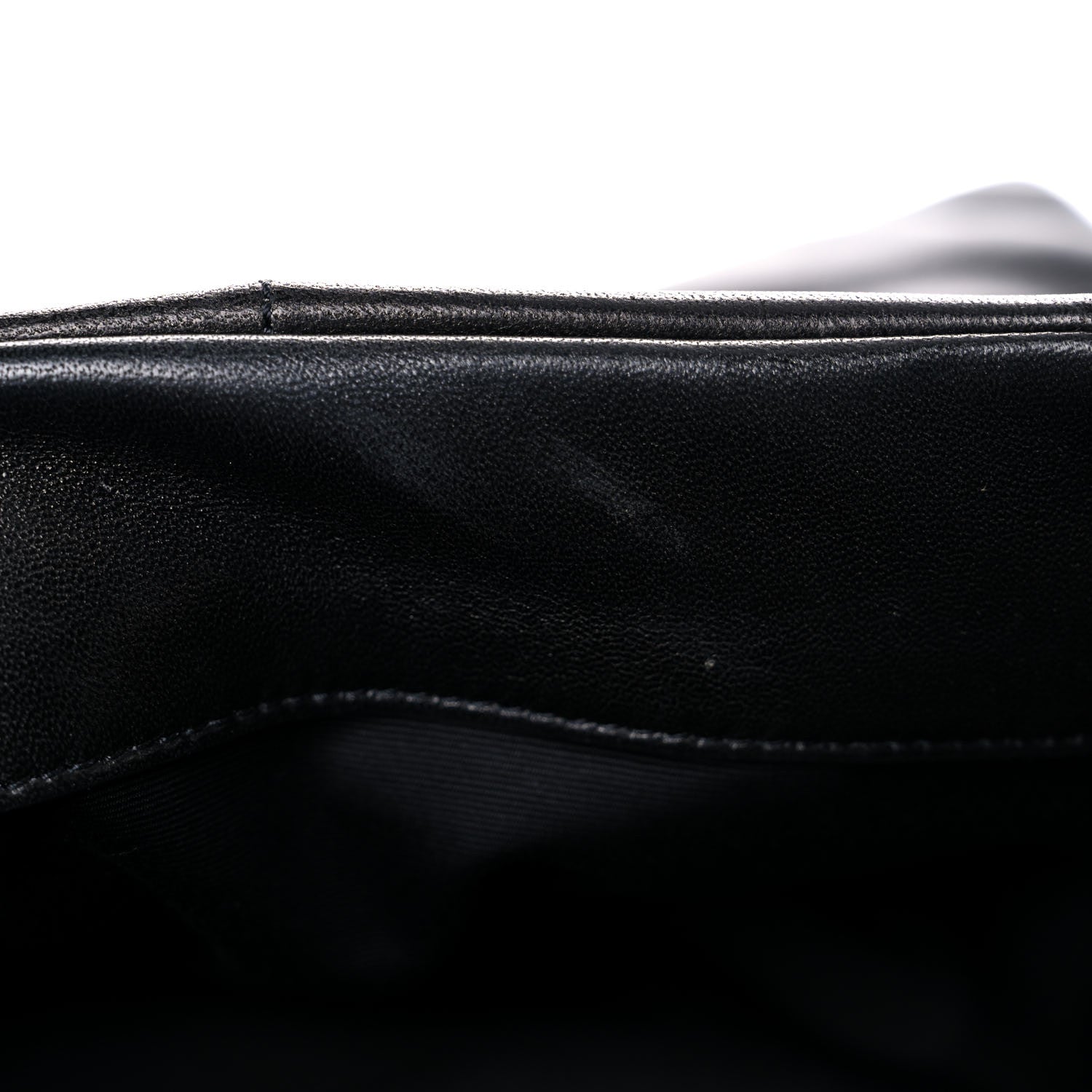 Saint Laurent Lambskin Quilted Medium Loulou Puffer Monogram Chain Satchel Black 14 of 15