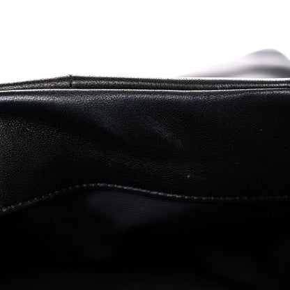 Saint Laurent Lambskin Quilted Medium Loulou Puffer Monogram Chain Satchel Black 14 of 15
