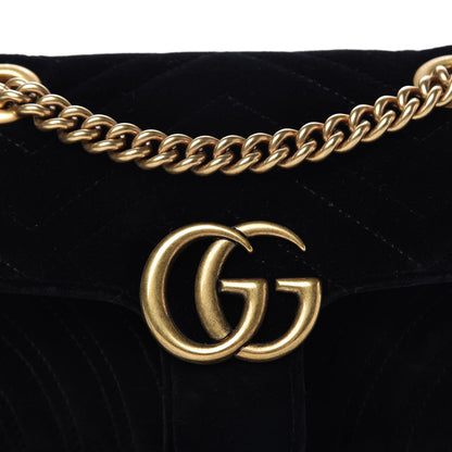 Gucci Velvet Matelasse Mini GG Marmont Shoulder Bag Black 11 of 11