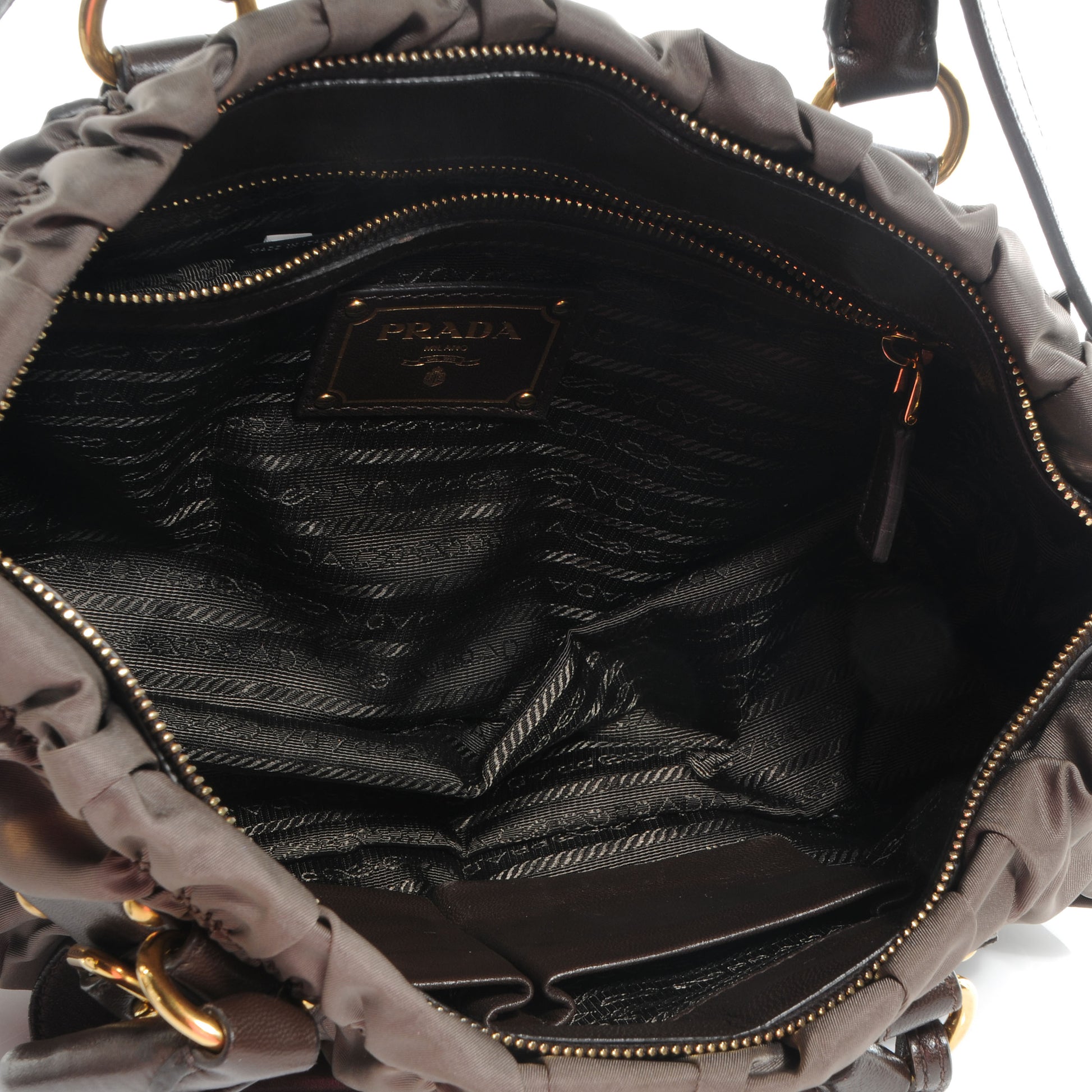 Prada Tessuto Nylon Gaufre Shopping Satchel Fumo 5 of 12