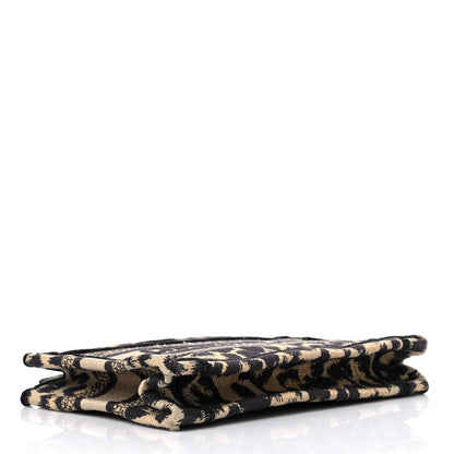 Christian Dior Canvas Mizza Embroidered Mini Leopard Book Tote Beige 5 of 12