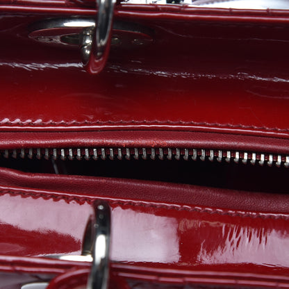 Christian Dior Patent Cannage Medium Lady Dior Red 9 of 13