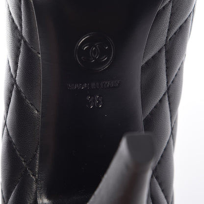 Chanel Lambskin Quilted Cap Toe Pumps 38 Black 6 of 11