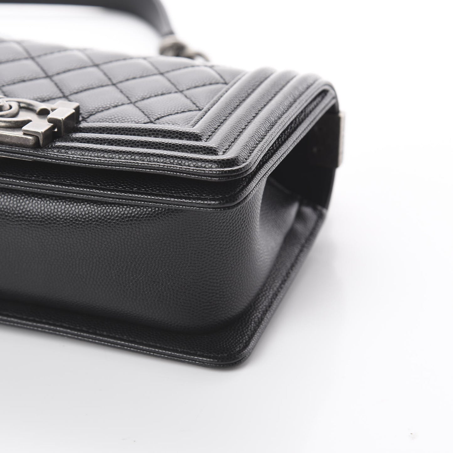 Caviar Quilted Small Boy Flap Black
