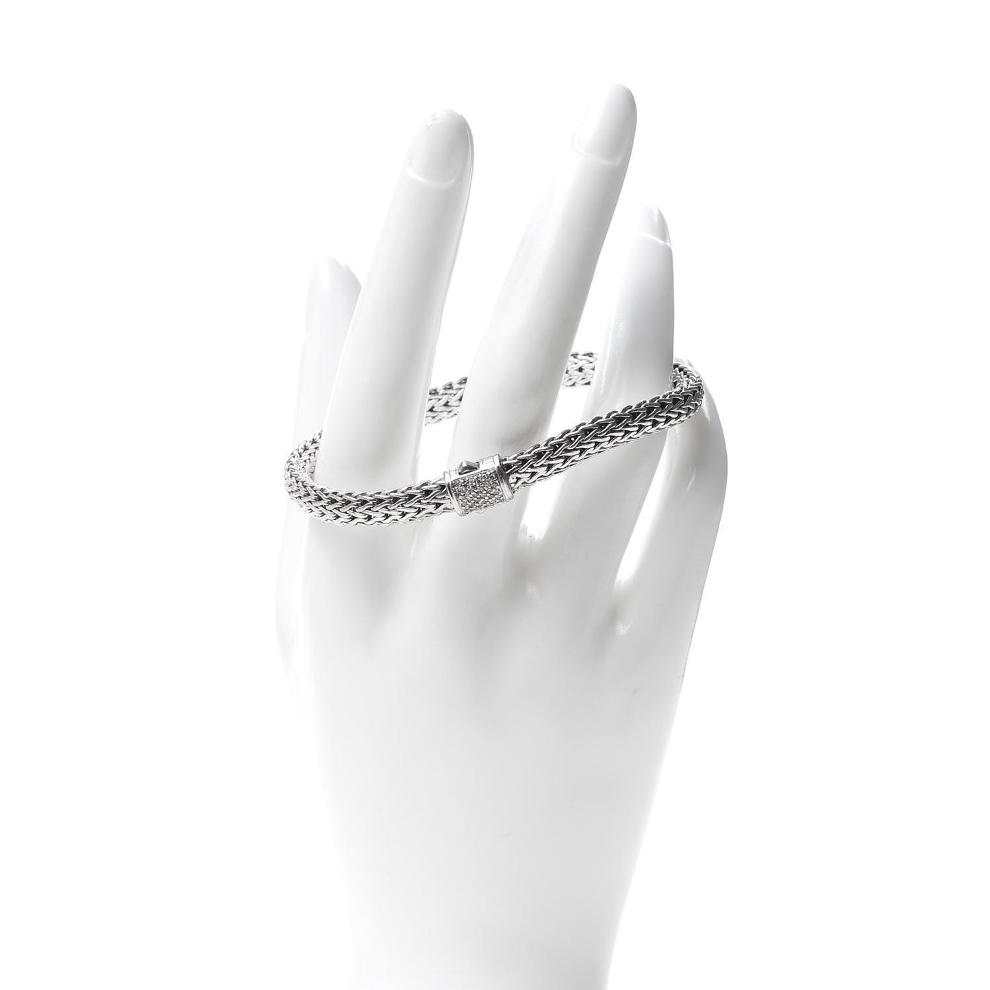 Sterling Silver Diamond 6.5mm Classic Chain Bracelet