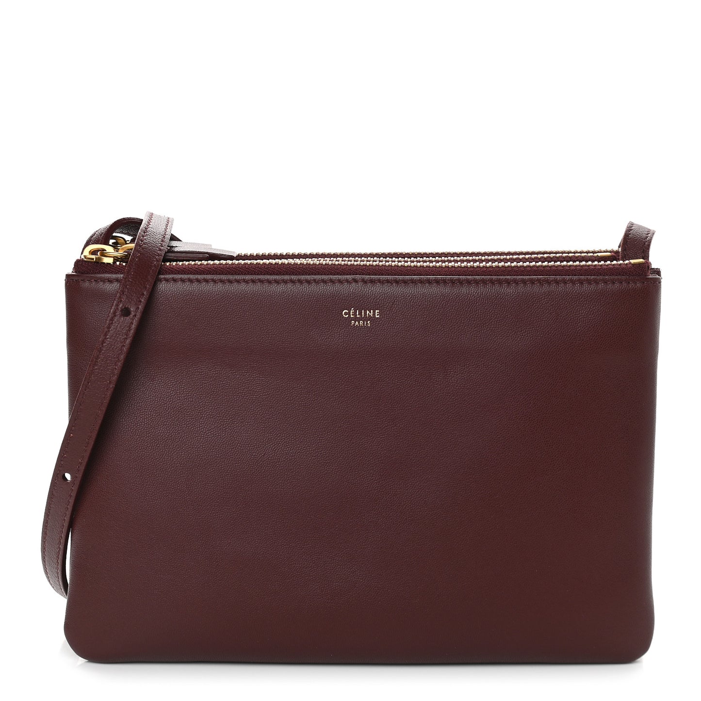 Lambskin Large Trio Crossbody Bag Burgundy