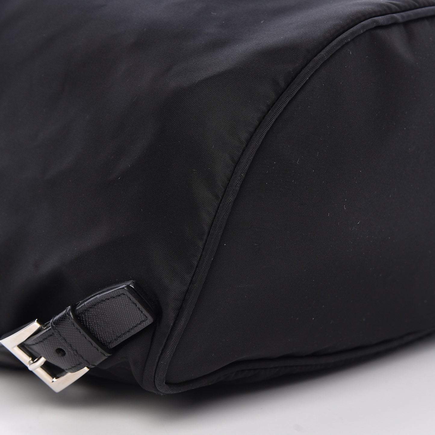 Nylon Vela Saffiano Medium Cinch Backpack Black
