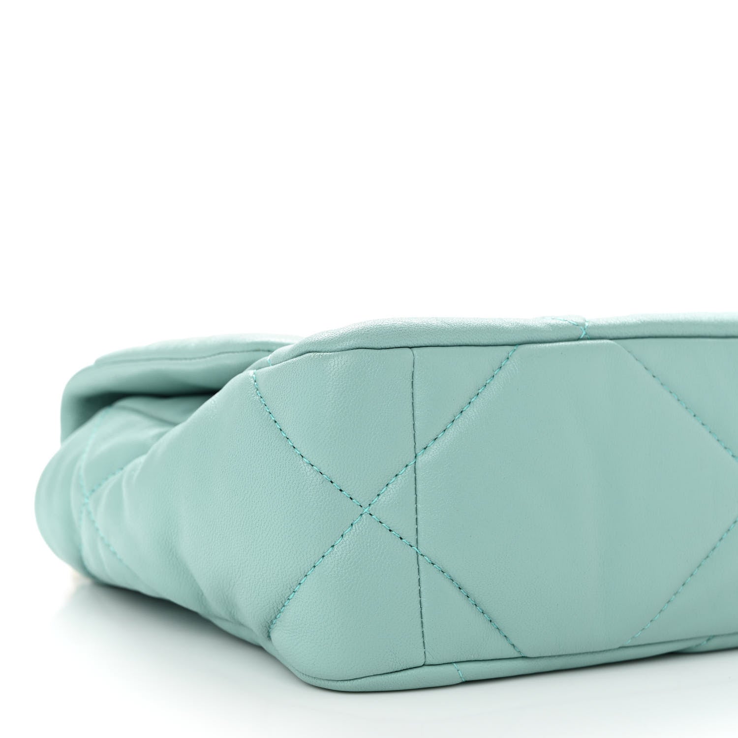 Chanel Goatskin Quilted Medium Chanel 19 Flap Light Blue 9 of 11