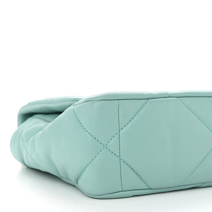Chanel Goatskin Quilted Medium Chanel 19 Flap Light Blue 9 of 11