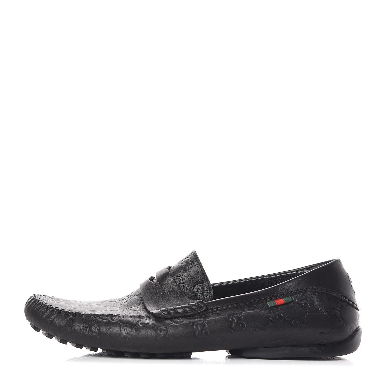 Gucci Guccissima Mens Penny Driver Loafers 9 Black 1 of 10