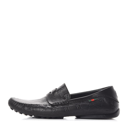 Gucci Guccissima Mens Penny Driver Loafers 9 Black 1 of 10