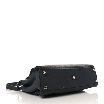 Fendi Cuoio Romano Selleria Bi-Color Medium Peekaboo Iconic Satchel Asfalto Latte 4 of 9