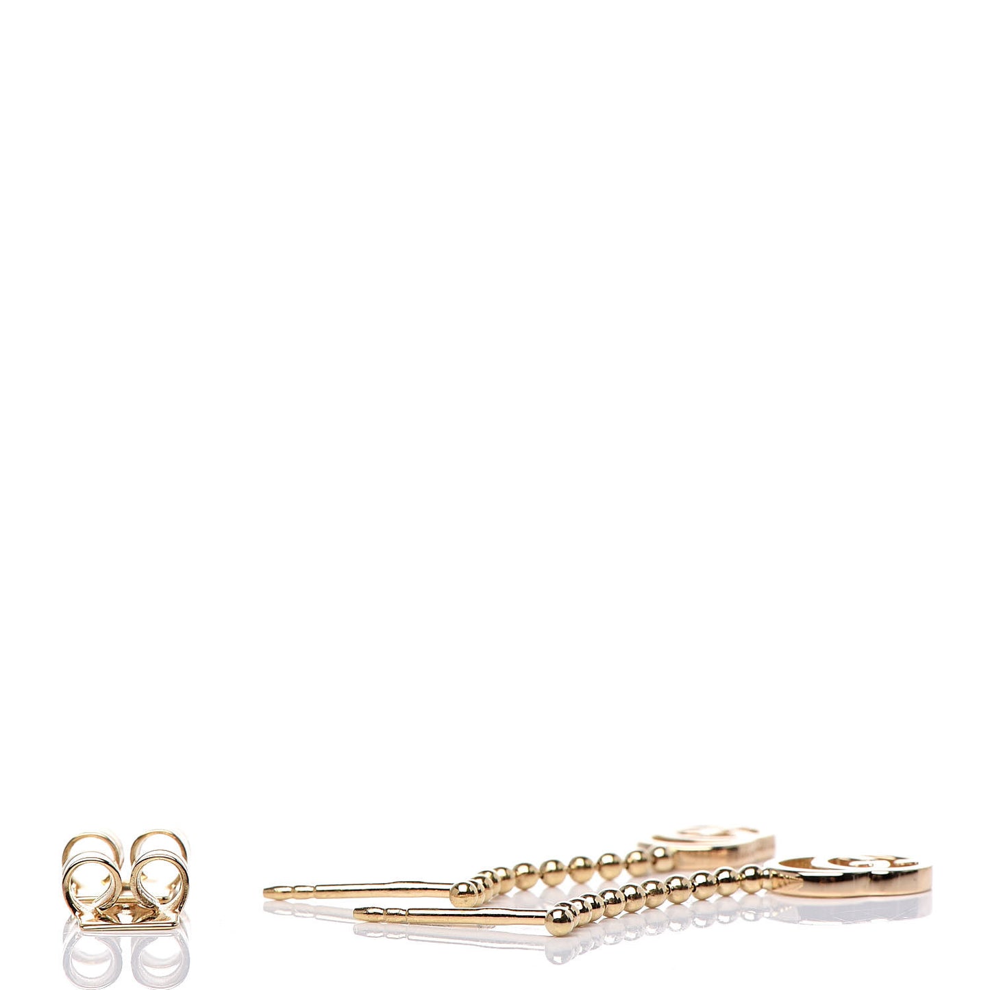 18K Yellow Gold Running G Drop Earrings