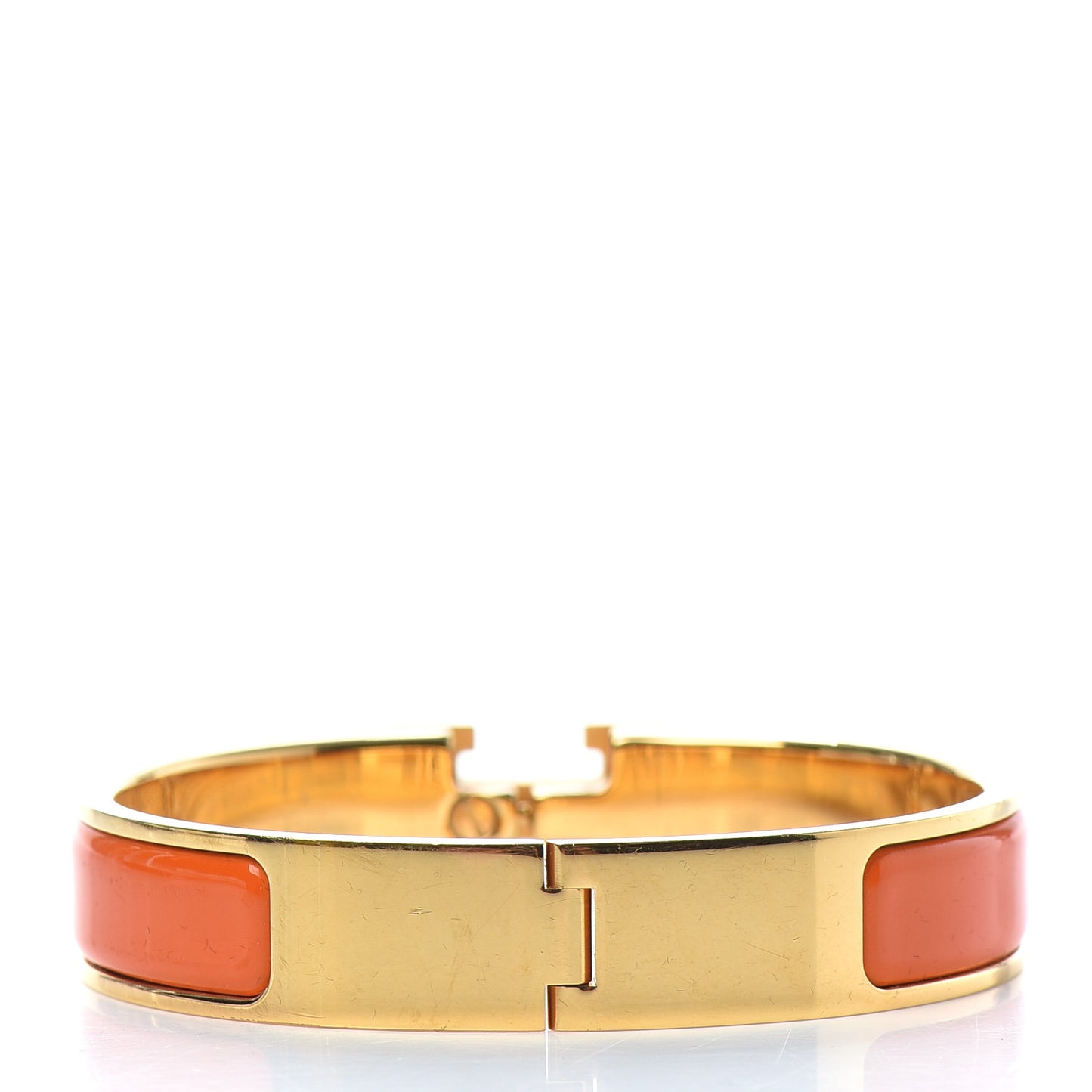 Enamel Narrow Clic Clac H Bracelet PM Orange