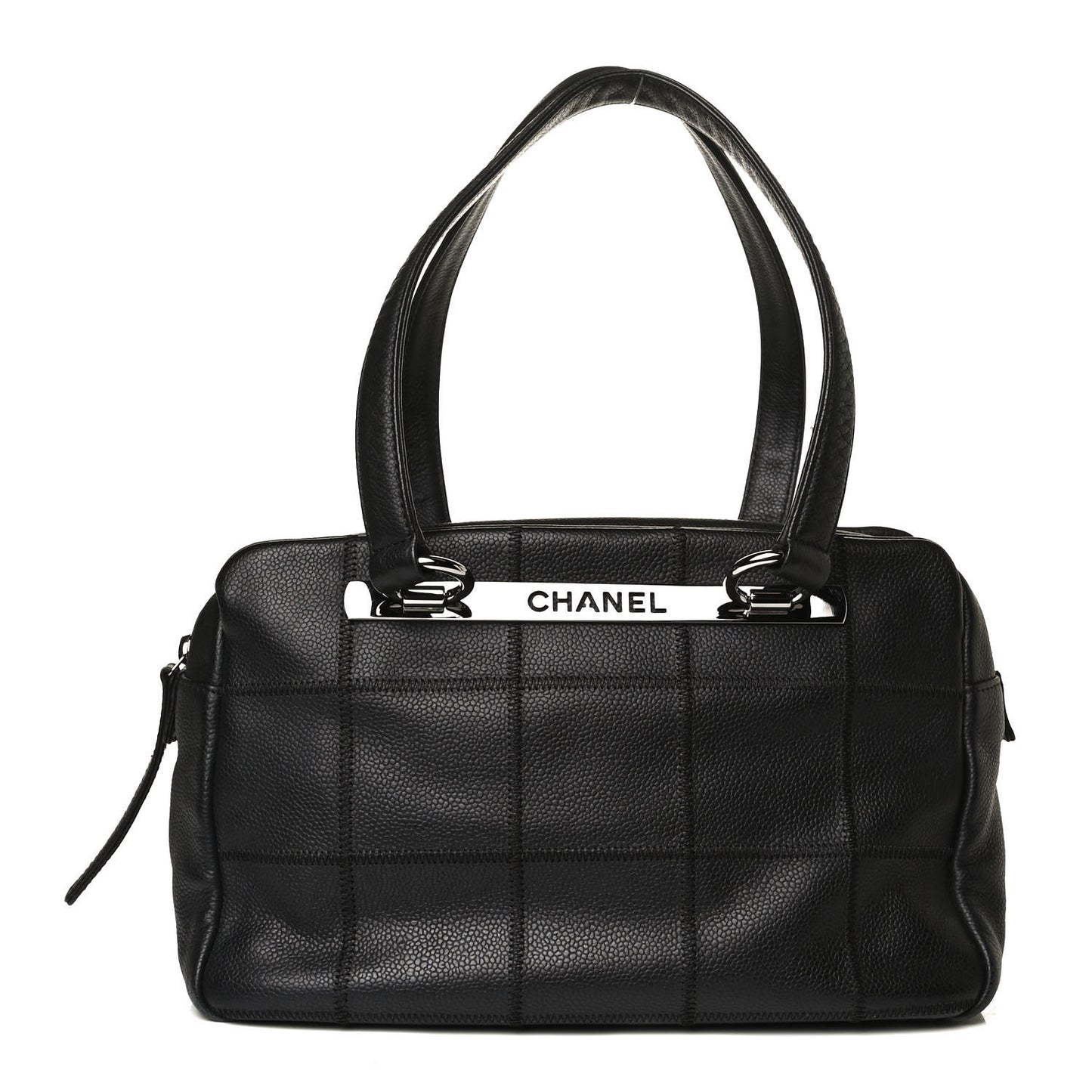 Caviar Square Stitched Tote Black