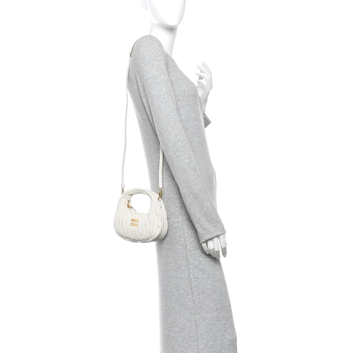 Nappa Matelasse Mini Wander Hobo White