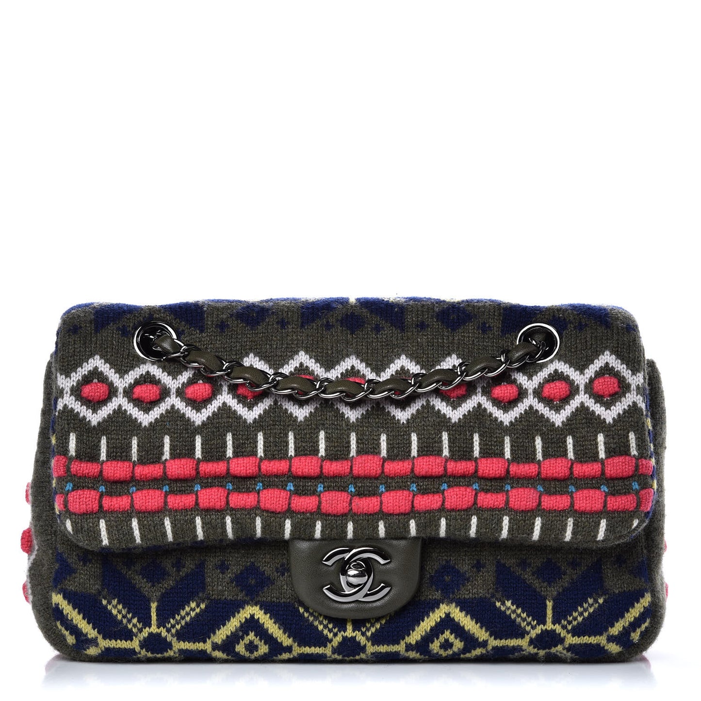 Cashmere Knit Medium Single Flap Multicolor
