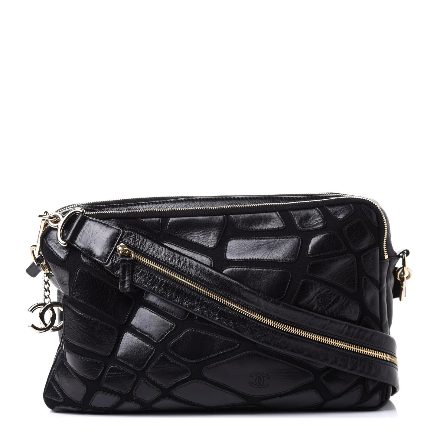 Lambskin Jersey Scales Camera Case Black